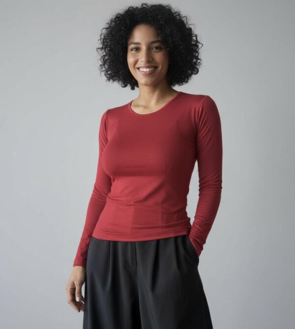 Remera Roja Raso (Modal) - Imagen 3