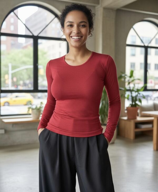 Remera Roja Raso (Modal) - Imagen 4